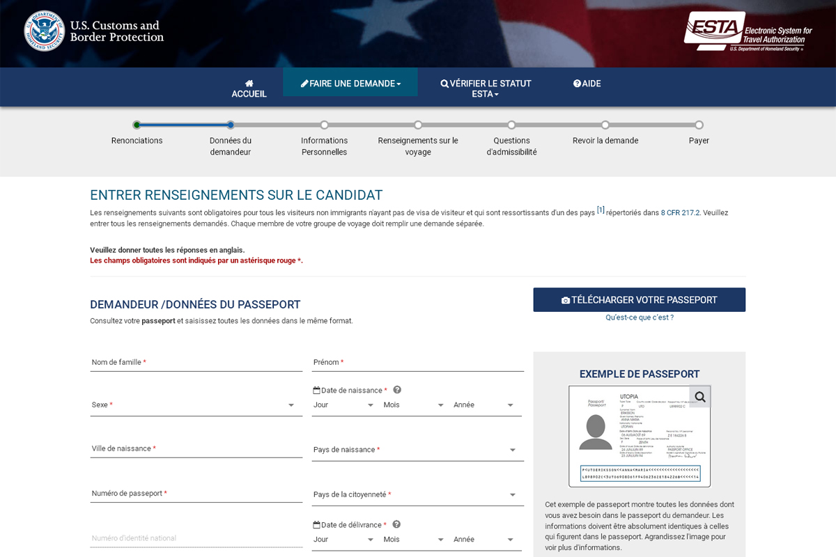 ESTA que fautil indiquer comme point de contact aux ÉtatsUnis ? ©FarWest